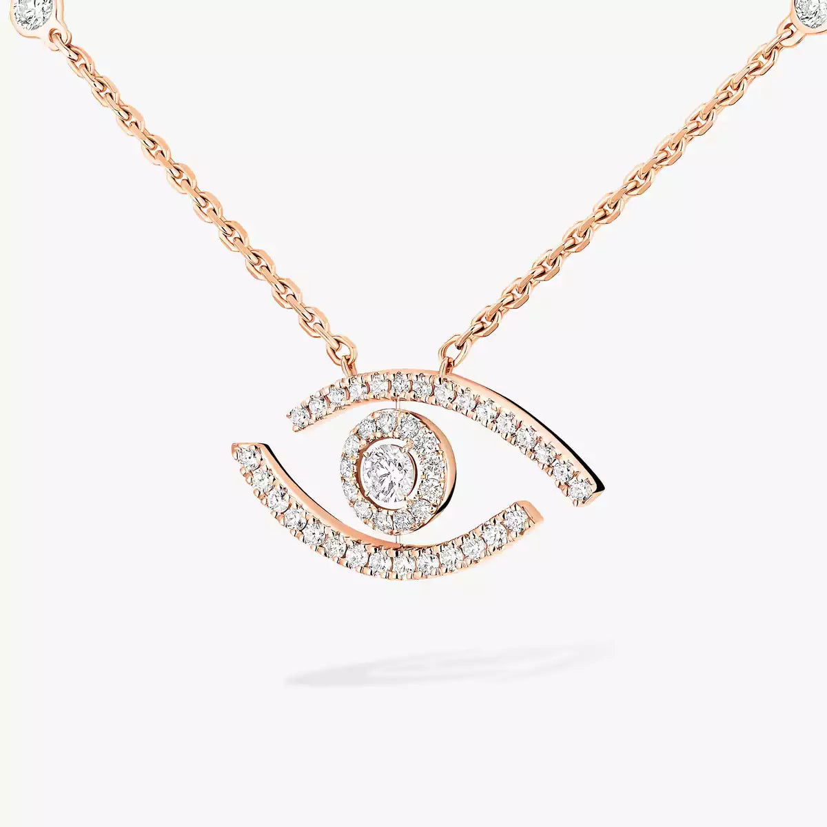 [Solara jewelry]Pave_ Diamond Necklace Lucky Eye