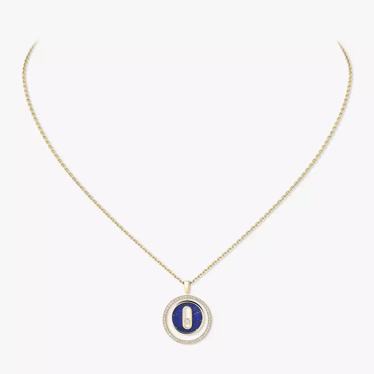 [Solara jewelry]Lucky Move Diamond Necklace in Rose Gold and White Mother-of-Pearl