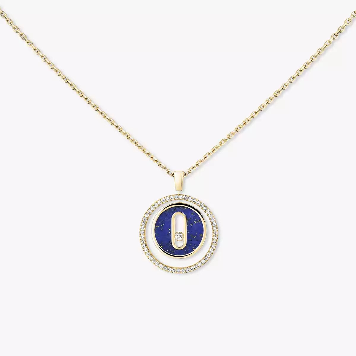 [Solara jewelry]Lucky Move Diamond Necklace in Rose Gold and White Mother-of-Pearl