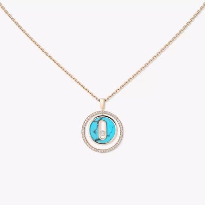 [Solara jewelry]Lucky Move Diamond Necklace in Rose Gold and White Mother-of-Pearl