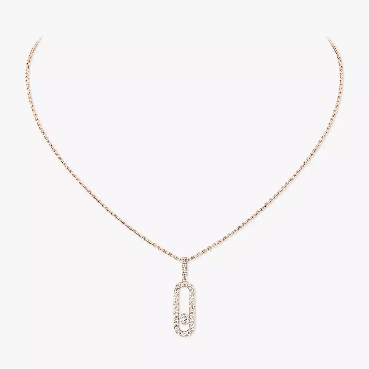 [Solara jewelry]Move Uno Diamond Necklace in Rose Gold