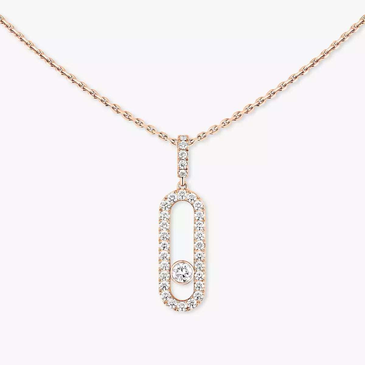 [Solara jewelry]Move Uno Diamond Necklace in Rose Gold