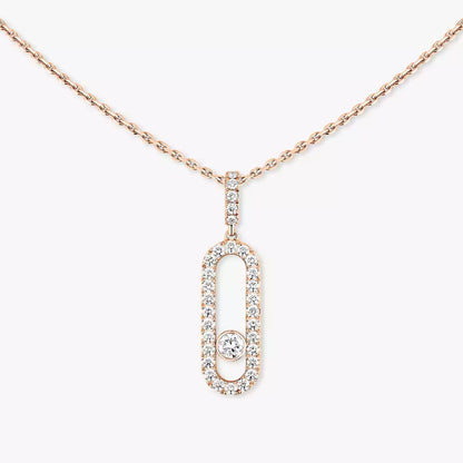 [Solara jewelry]Move Uno Diamond Necklace in Rose Gold