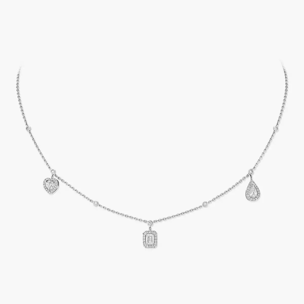 [Solara jewelry]My Twin Diamond Necklace in Silver