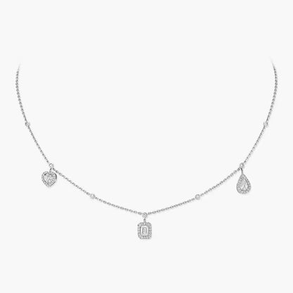 [Solara jewelry]My Twin Diamond Necklace in Silver