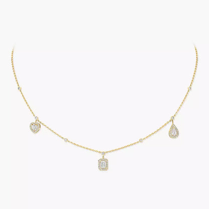 [Solara jewelry]My Twin Diamond Necklace in Silver