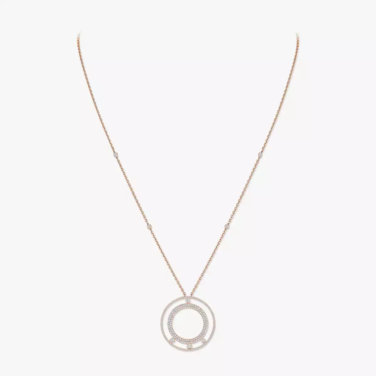 [Solara jewelry]Move Romane Long Pave_-Set Diamond Necklace