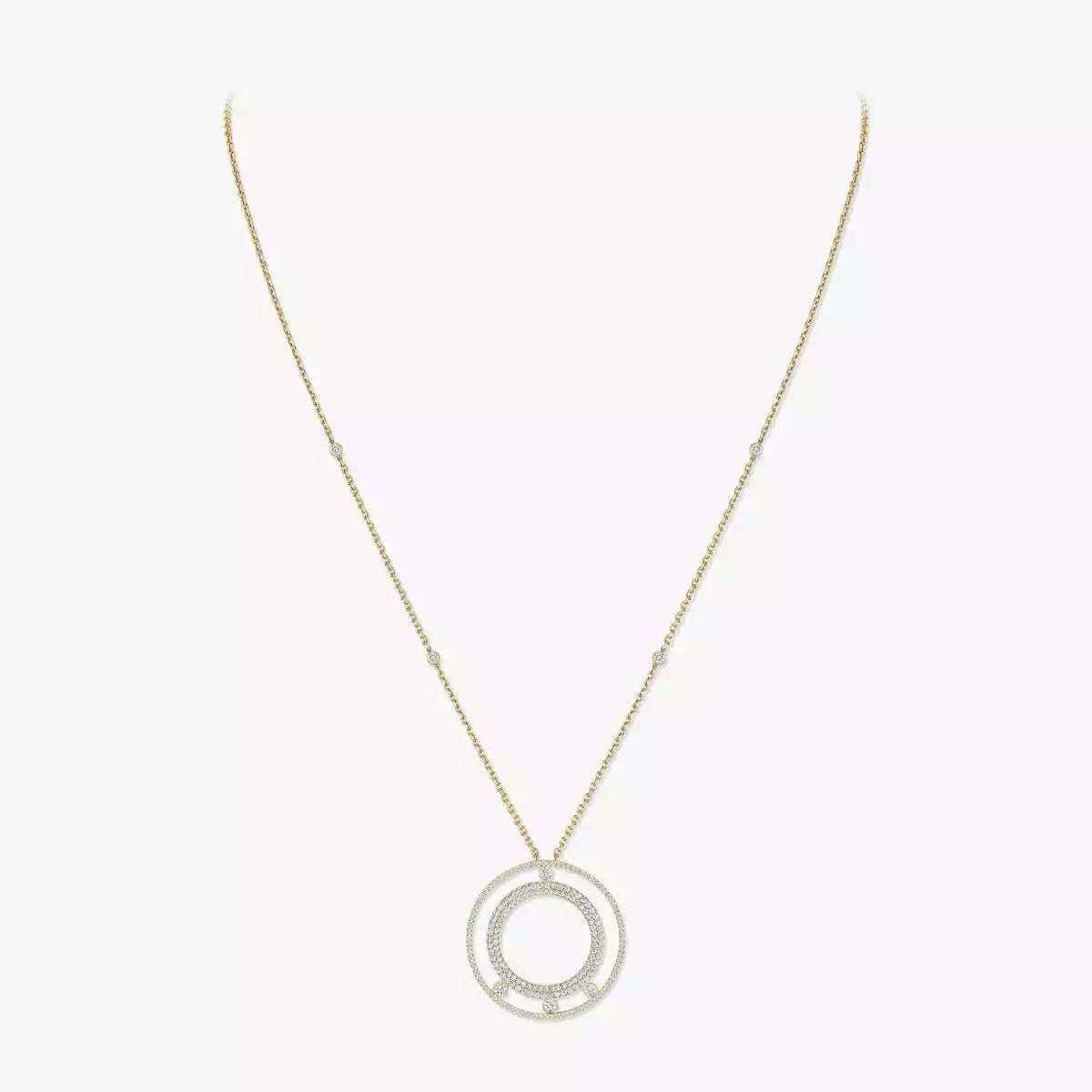 [Solara jewelry]Move Romane Long Pave_-Set Diamond Necklace
