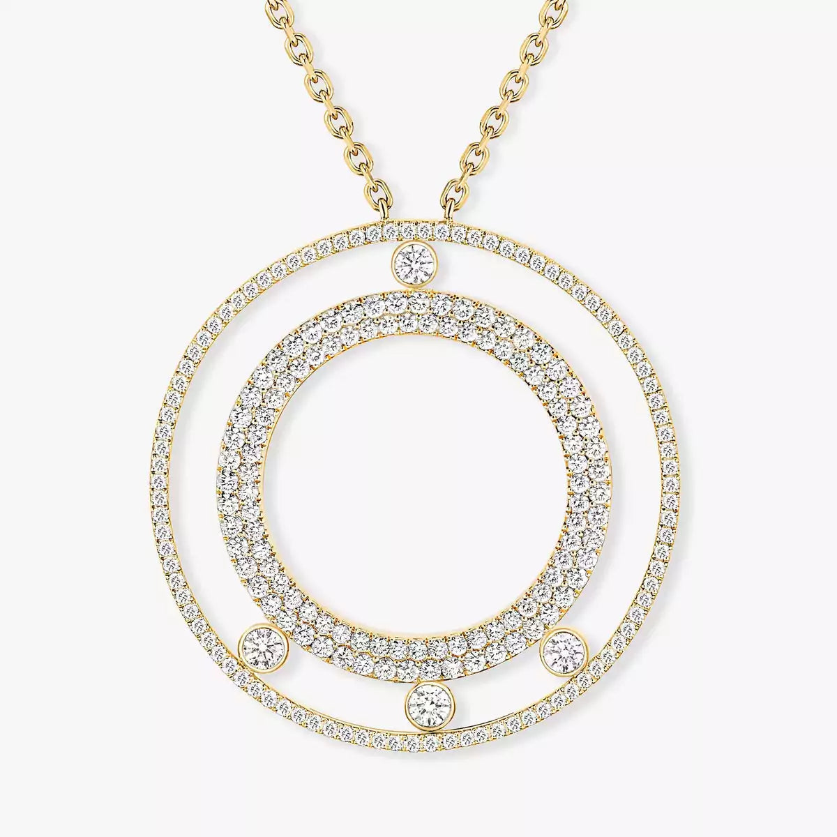 [Solara jewelry]Move Romane Long Pave_-Set Diamond Necklace