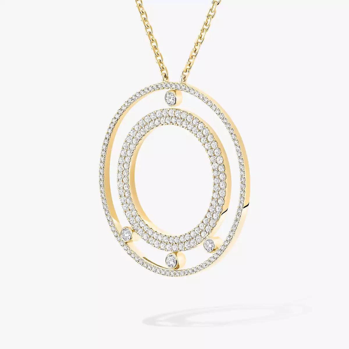 [Solara jewelry]Move Romane Long Pave_-Set Diamond Necklace