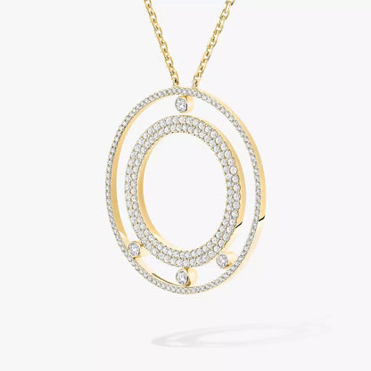 [Solara jewelry]Move Romane Long Pave_-Set Diamond Necklace