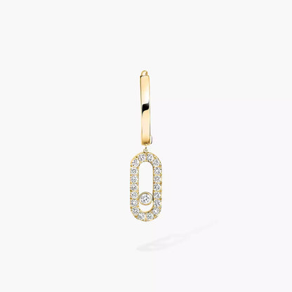 [Solara jewelry]Move Uno Single Diamond Hoop Earring