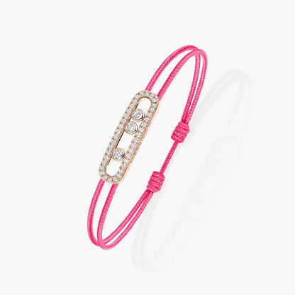 [Solara jewelry]Messika Care(s) pink cord pavé bracelet