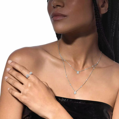 [Solara jewelry]Diamond Necklace My Twin 2 Rows