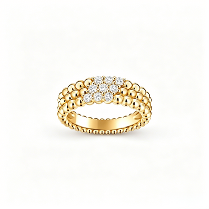 [Solara jewelry] THREE-ROW DIAMOND RING
