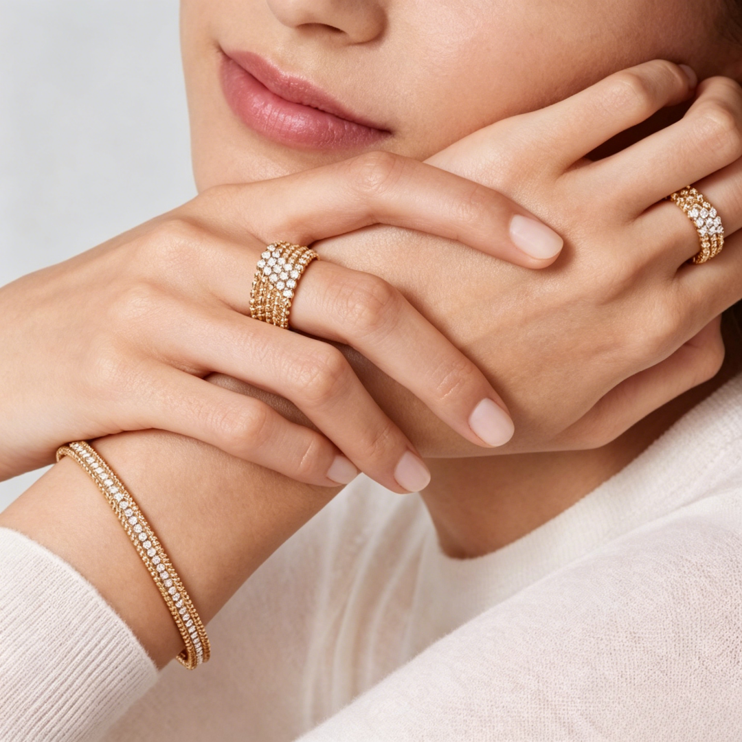 [Solara jewelry] THREE-ROW DIAMOND RING