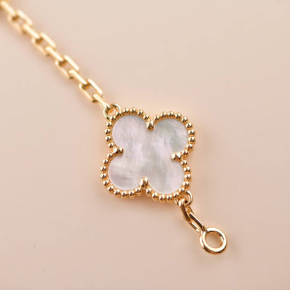 [Solara Jewelry]CLOVER  5 MOTIF WHITE MOP BRACELET