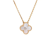 [Solara Jewelry]CLOVER 15MM DIAMOND WHITE FRITILLARIA NECKLACE