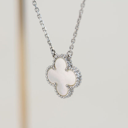 [Solara Jewelry]CLOVER  15MM WHITE MOTHER-OF-PEARL SILVER