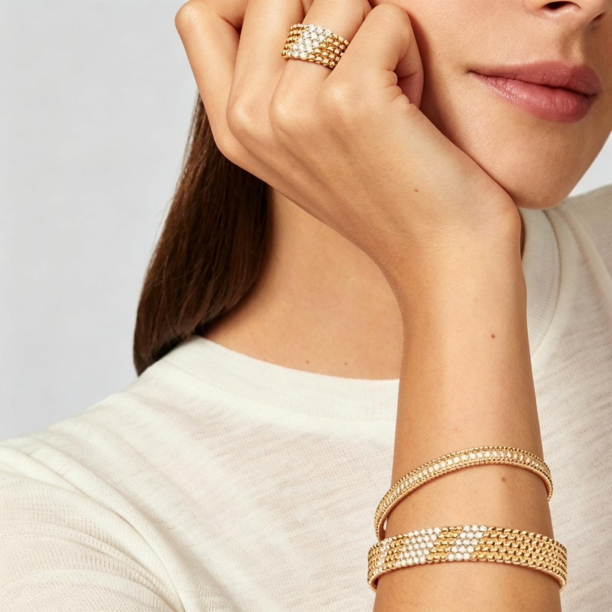 [Solara jewelry]  FIVE-ROW DIAMOND BRACELET