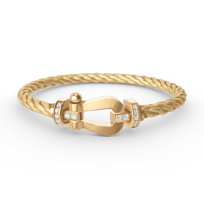 [Solara Jewelry]FORCE LARGE HORSESHOE HALF DIAMOND BRACELET GOLD