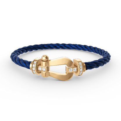 [Solara Jewelry]FORCE LARGE HORSESHOE HALF DIAMOND BRACELET GOLD