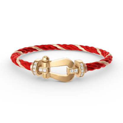 [Solara Jewelry]FORCE LARGE HORSESHOE HALF DIAMOND BRACELET GOLD