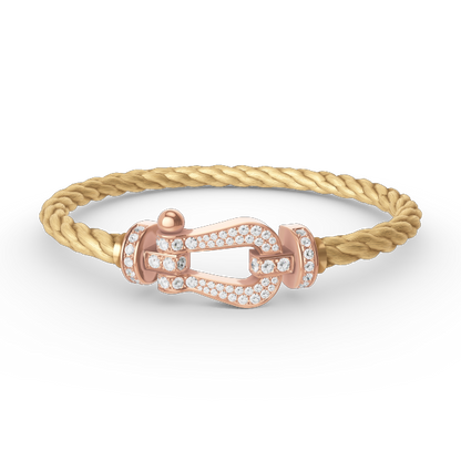 [Solara Jewelry]FORCE LARGE HORSESHOE FULL DIAMOND BRACELET ROSE GOLD