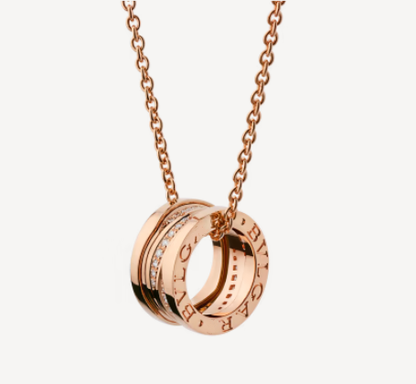 [Solara Jewelry]ZERO 1 PINK GOLD DIAMOND NECKLACE
