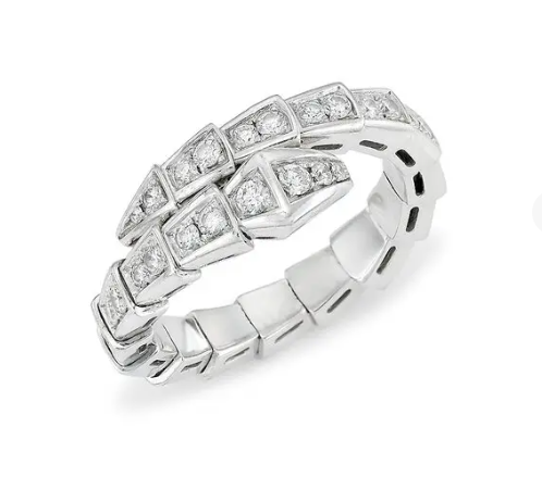 [Solara Jewelry]SERPENTI RING SILVER DIAMOND PAVED 4MM