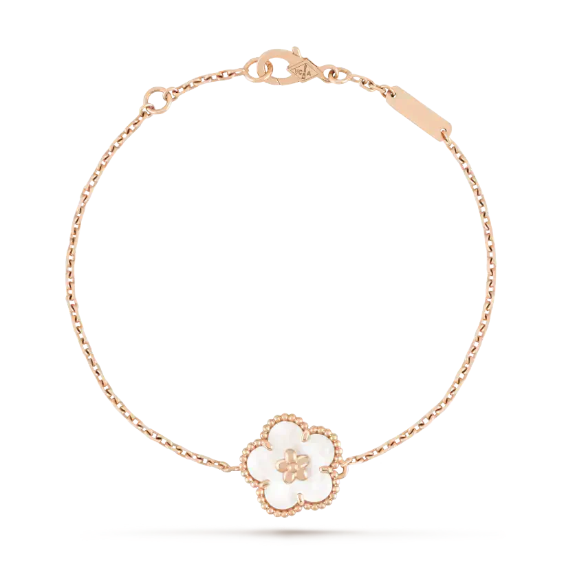 [Solara Jewelry]LUCKY WHITE MOP PLUM BLOSSOM  BRACELET