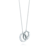 [Solara Jewelry]INTERLOCKING CIRCLES PENDANT SILVER SMALL NECKLACE