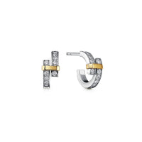 [Solara Jewelry]EDGE DIAMOND PINK GOLD EARRINGS