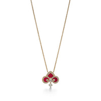 [Solara Jewelry]FLEUR DE LIS PINK GOLD DIAMOND NECKLACE