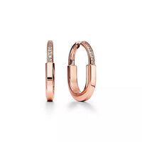 [Solara Jewelry]LOCK MEDIUM DIAMNOND EARRINGS