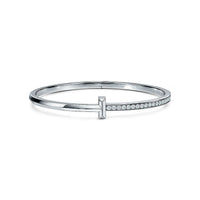 [Solara Jewelry]NARROW T1 HINGED BANGLE DIAMOND SILVER