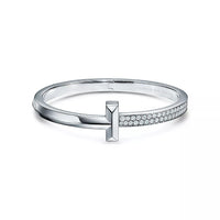 [Solara Jewelry]WIDE DIAMONDS HINGED BANGLE