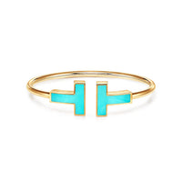 [Solara Jewelry]T WIDE TURQUOISE OPEN BRACELET