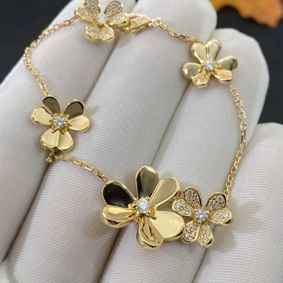 [Solara Jewelry]FRIVOLE GOLD 5 FLOWERS BRACELET