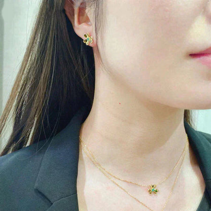 [Solara Jewelry]FRIVOLE  FLOWER MALACHITE EARRINGS