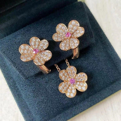 [Solara Jewelry]FRIVOLE ROSE GOLD FLOWER DIAMOND NECKLACE