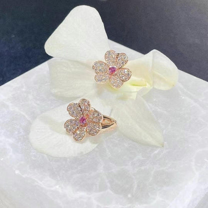 [Solara Jewelry]FRIVOLE PINK GOLD FLOWER DIAMOND EARRINGS