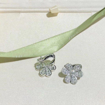 [Solara Jewelry]FRIVOLE SILVER FLOWER DIAMOND EARRINGS