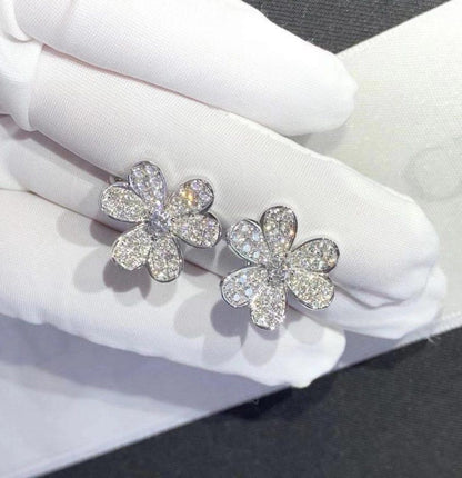 [Solara Jewelry]FRIVOLE SILVER FLOWER DIAMOND EARRINGS