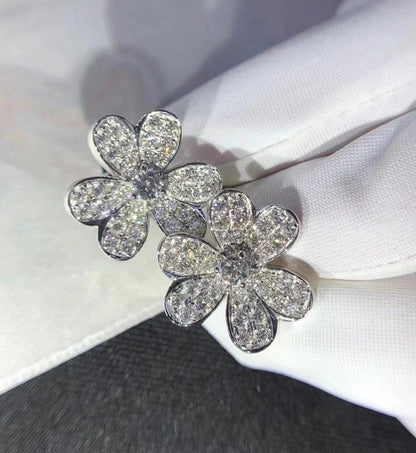 [Solara Jewelry]FRIVOLE SILVER FLOWER DIAMOND EARRINGS