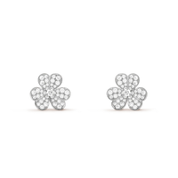 [Solara Jewelry]FRIVOLE SILVER FLOWER DIAMOND EARRINGS