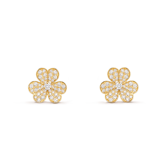 [Solara Jewelry]FRIVOLE GOLD FLOWER DIAMOND EARRINGS
