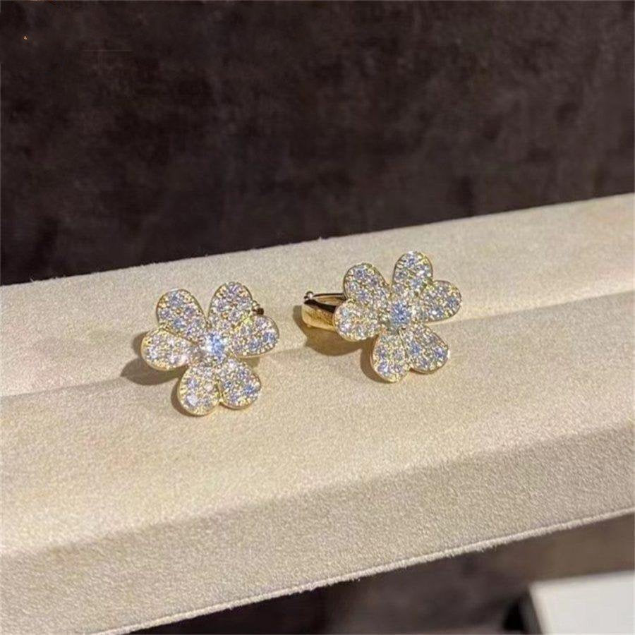 [Solara Jewelry]FRIVOLE GOLD FLOWER DIAMOND EARRINGS