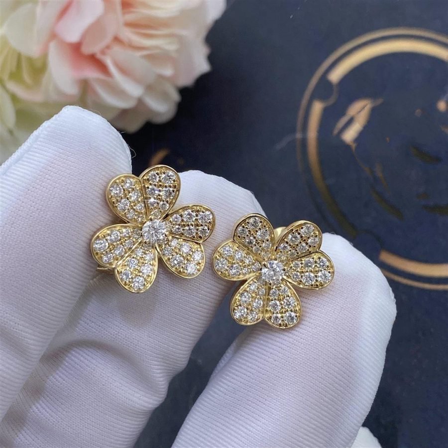 [Solara Jewelry]FRIVOLE GOLD FLOWER DIAMOND EARRINGS