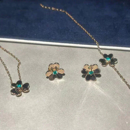 [Solara Jewelry]FRIVOLE  FLOWER MALACHITE EARRINGS